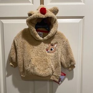 Rudolph the Red Nose Reindeer Tan Fleece Hoodie